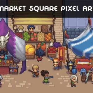 Pixel Art Market Square – RPG Shop and NPC Assets Pack